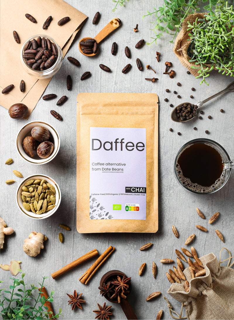 Daffee Decaf Coffee Alternative Made from Organic Date Beans with Natural Chai Mix -250g - Image 2
