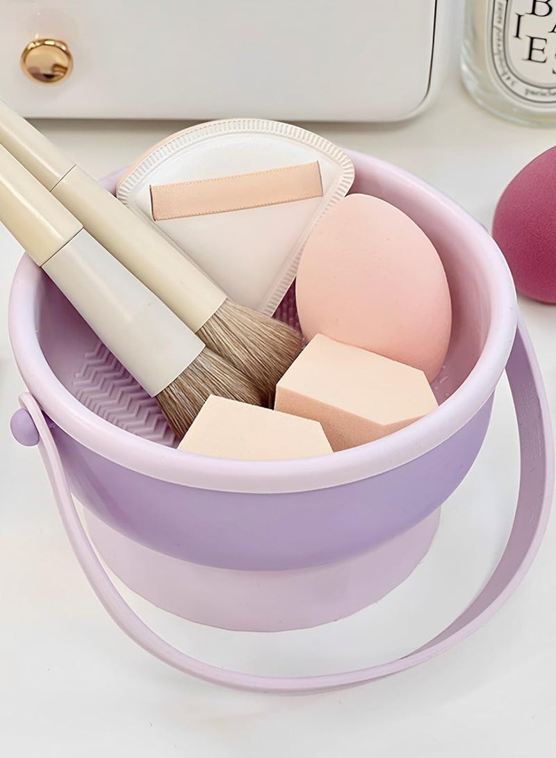 Makeup Cleaning Bucket - Multifunctional Cleaning and Storage - Purple