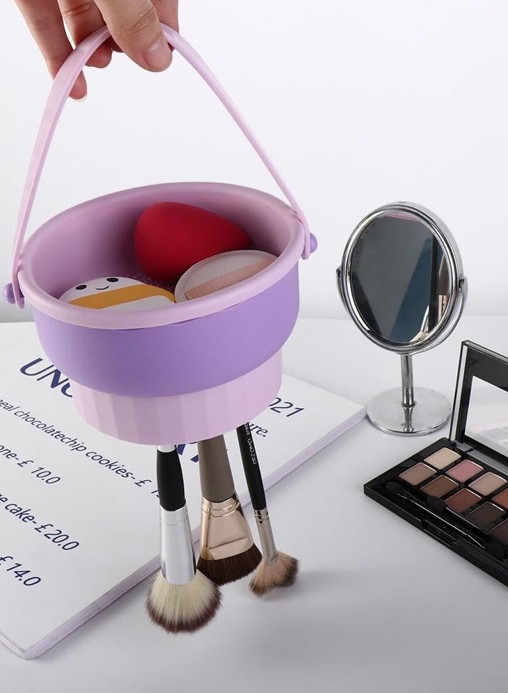 Makeup Cleaning Bucket - Multifunctional Cleaning and Storage - Purple