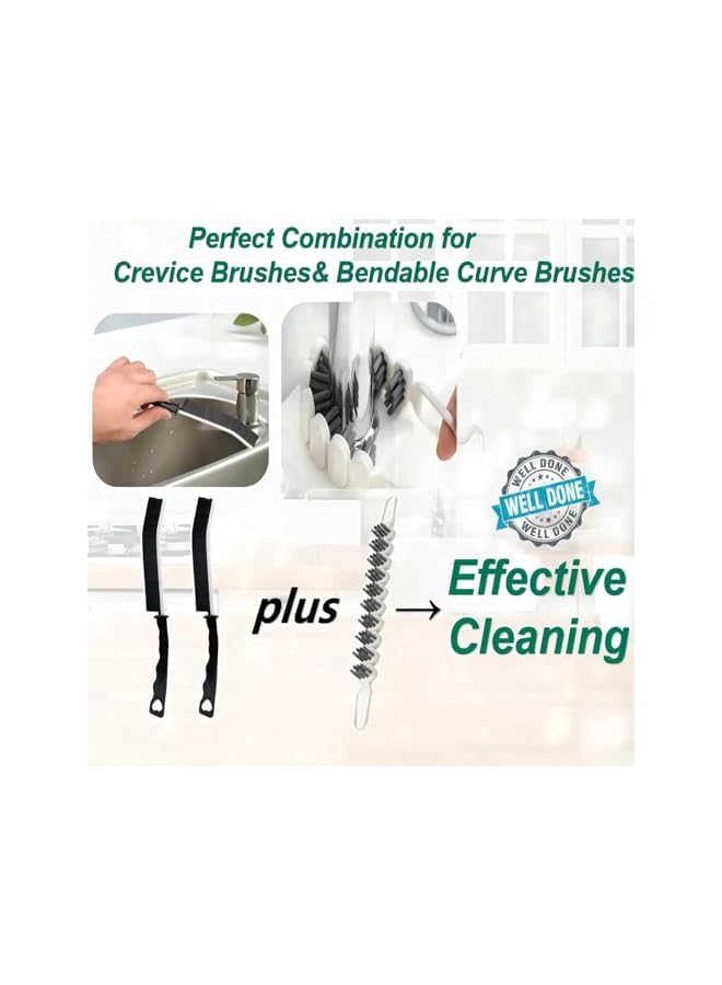 PROMASS Crevice Cleaning Brush, 3 Pcs Multifunctional Cleaning Brush Tools, Hard Bristle Crevice Cleaning Brush, Crevice Cleaning Brushes for Household Use Bathroom Tiles Kitchen Practical and Durable - Image 3