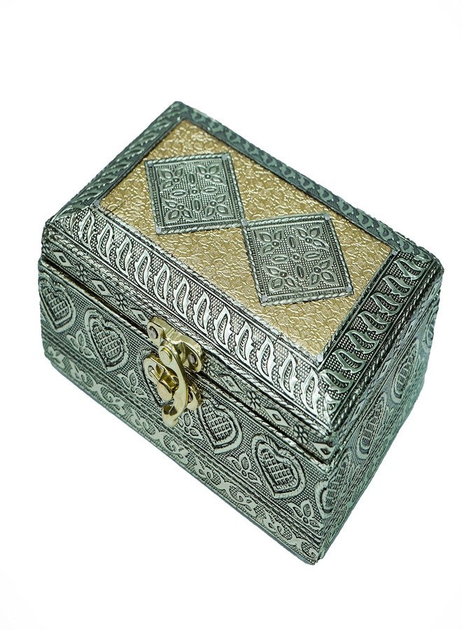 GUNENDRA Crafts Handicraft Jewellery Box, Wedding Gift Box, Meenakari Wooden Box, Vanity Box. Jewellery, Bangle, Earrings, Necklace, Watch Storage Box (6x4 INCH) - Image 3