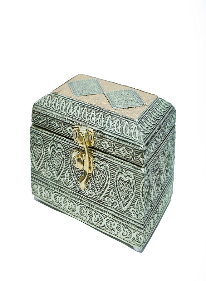 GUNENDRA Crafts Handicraft Jewellery Box, Wedding Gift Box, Meenakari Wooden Box, Vanity Box. Jewellery, Bangle, Earrings, Necklace, Watch Storage Box (6x4 INCH) - Image 2