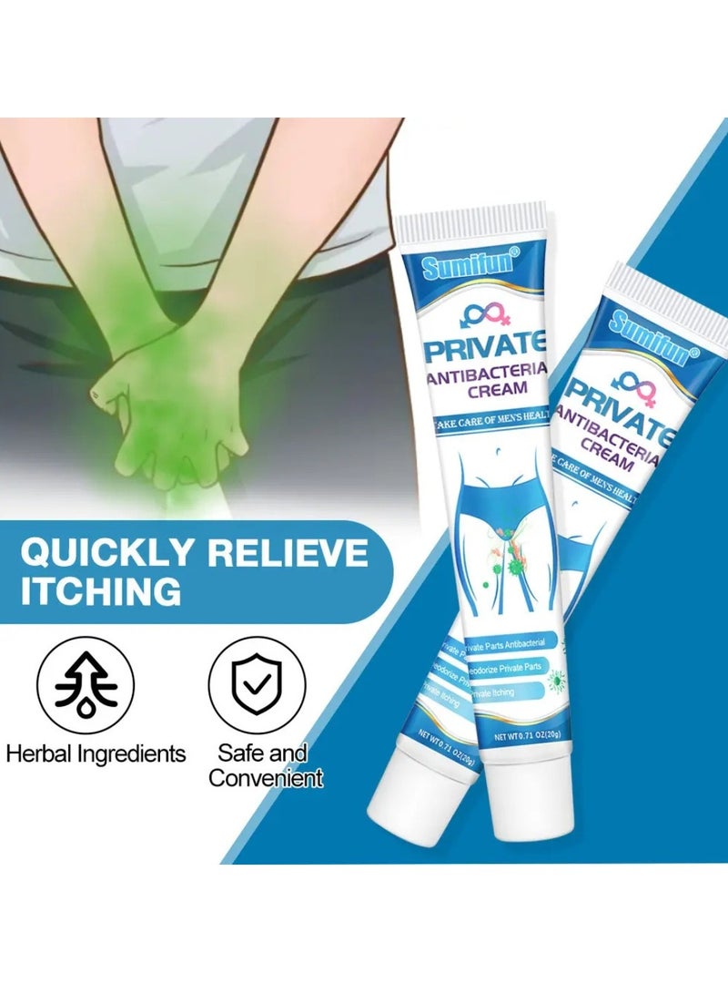Sumifun Private Antibacterial Cream Anti Itching Man Private Care Private Relief More Moisture Smooth Care Relieves Itching Burning Cracking and Dandruff Related to Fungal Infections Itching Cream 20g  - Image 3