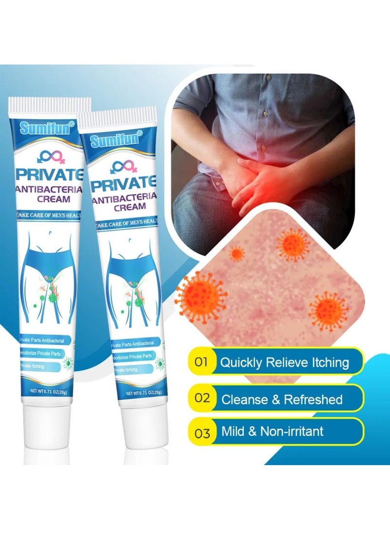 Sumifun Private Antibacterial Cream Anti Itching Man Private Care Private Relief More Moisture Smooth Care Relieves Itching Burning Cracking and Dandruff Related to Fungal Infections Itching Cream 20g  - Image 4