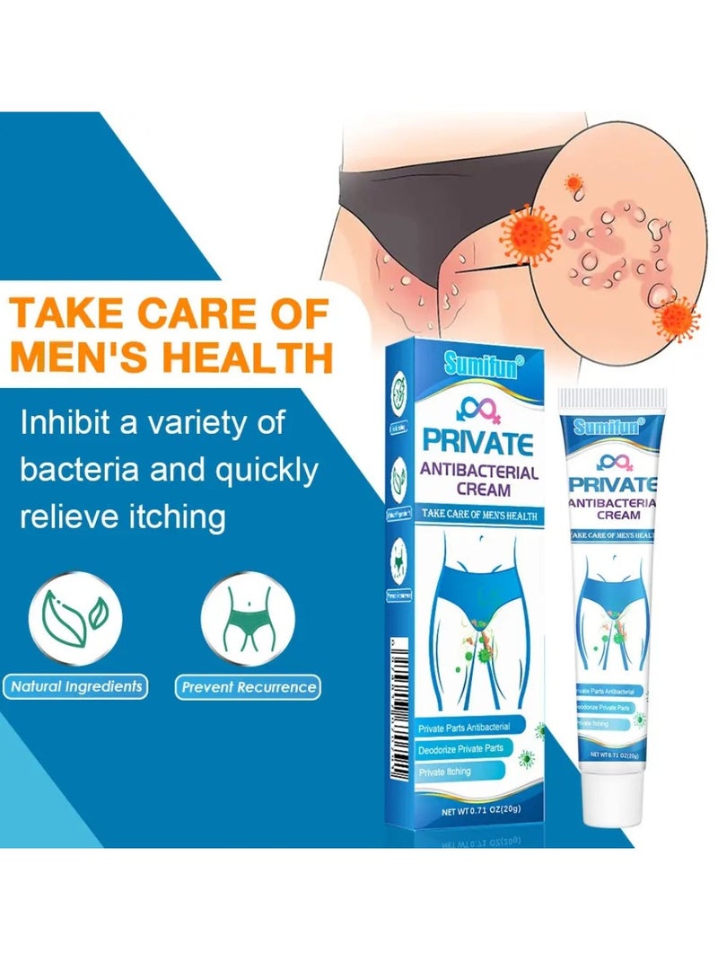 Sumifun Private Antibacterial Cream Anti Itching Man Private Care Private Relief More Moisture Smooth Care Relieves Itching Burning Cracking and Dandruff Related to Fungal Infections Itching Cream 20g  - Image 5