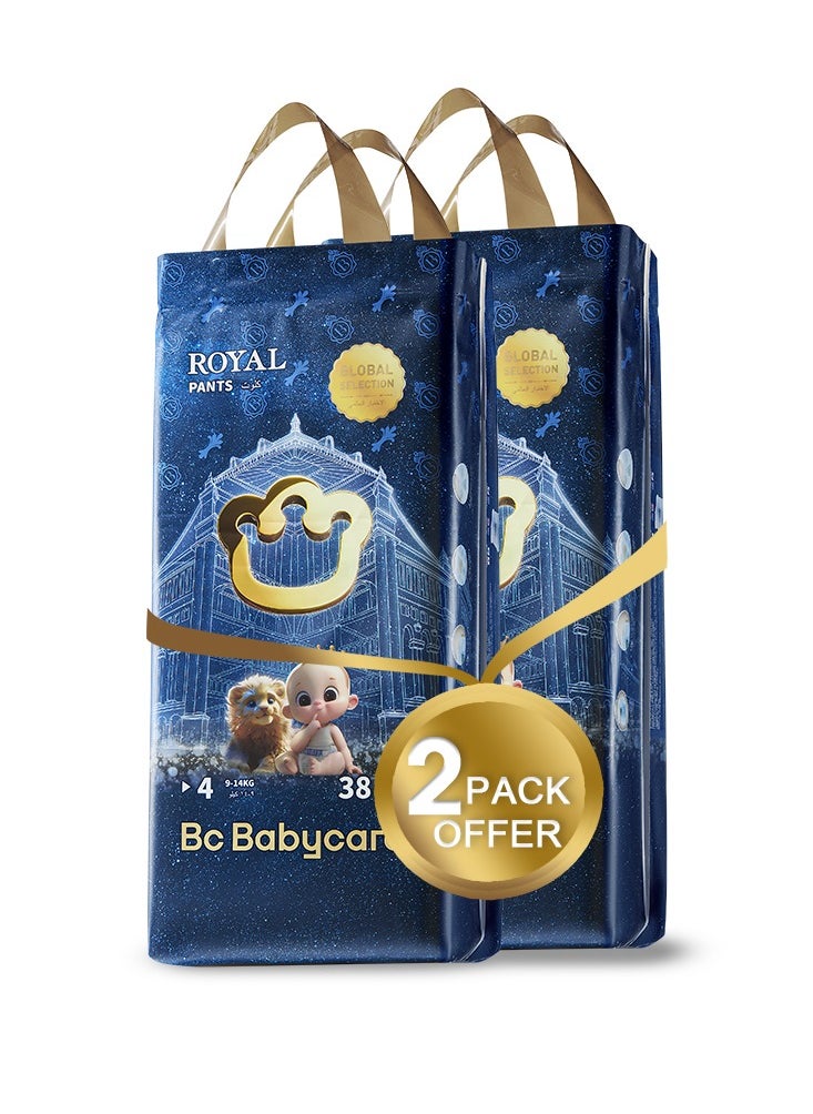 Babycare Babycare Royal Baby Diaper Pants – Size 4 (9–14 kg) – 76 Count x 2 Packs – Soft, Leakproof, Comfortable  - Image 1