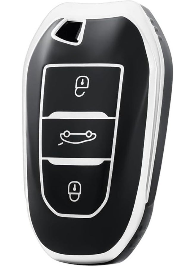 UShop U-Shop heat-resistant polyurethane protective cover for remote car keys, compatible with Peugeot 208, 308, 408, 508, 307, 2008, 3008, 5008, Citroën C3, C4, C5, DS3, DS5, DS7 - Image 1