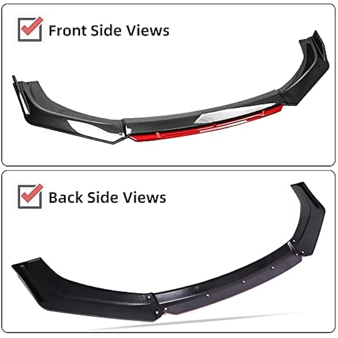 DREAMIZER Carbon Fiber Front Bumper Lip+Strut Rods Compatible With Lexus IS250 IS300 IS350 ES350 GS300 - Image 3