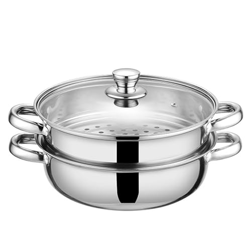 KDLCY Steamer Pot with Lid, Multipurpose Stainless Steel Steaming Pot Cookware - 11-inch for Vegetables, Stews, Pasta, Dumplings, Sauce - Image 1