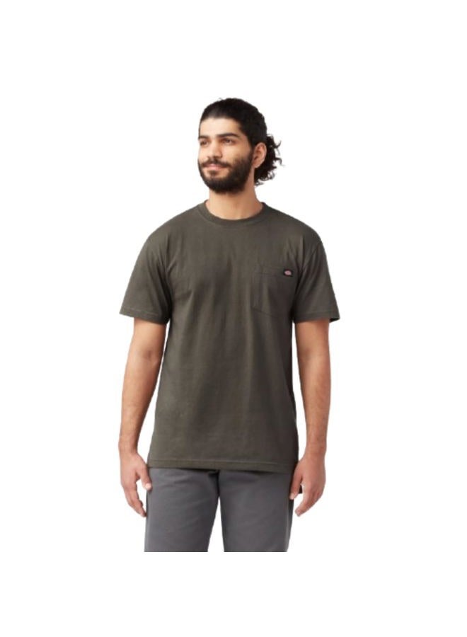 Dickies Men's Heavyweight Crew Neck Short Sleeve Tee, Black Olive, L - Image 1