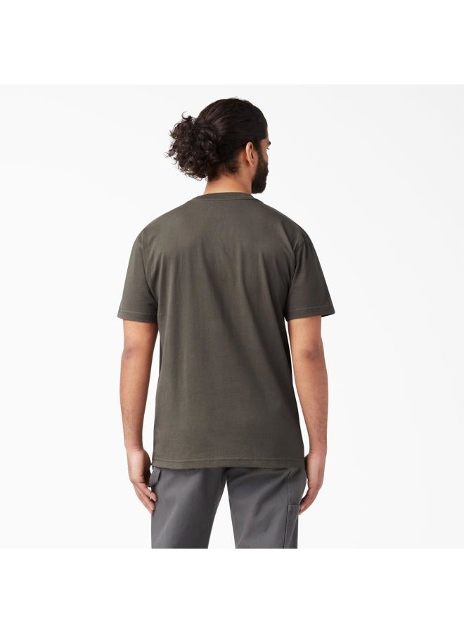 Dickies Men's Heavyweight Crew Neck Short Sleeve Tee, Black Olive, L - Image 2