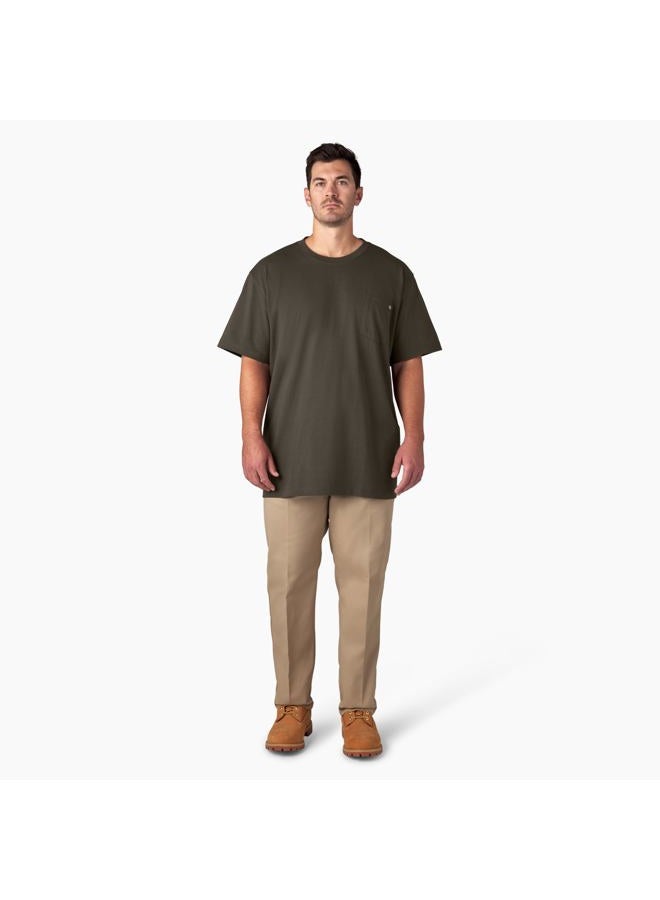 Dickies Men's Heavyweight Crew Neck Short Sleeve Tee, Black Olive, L - Image 4