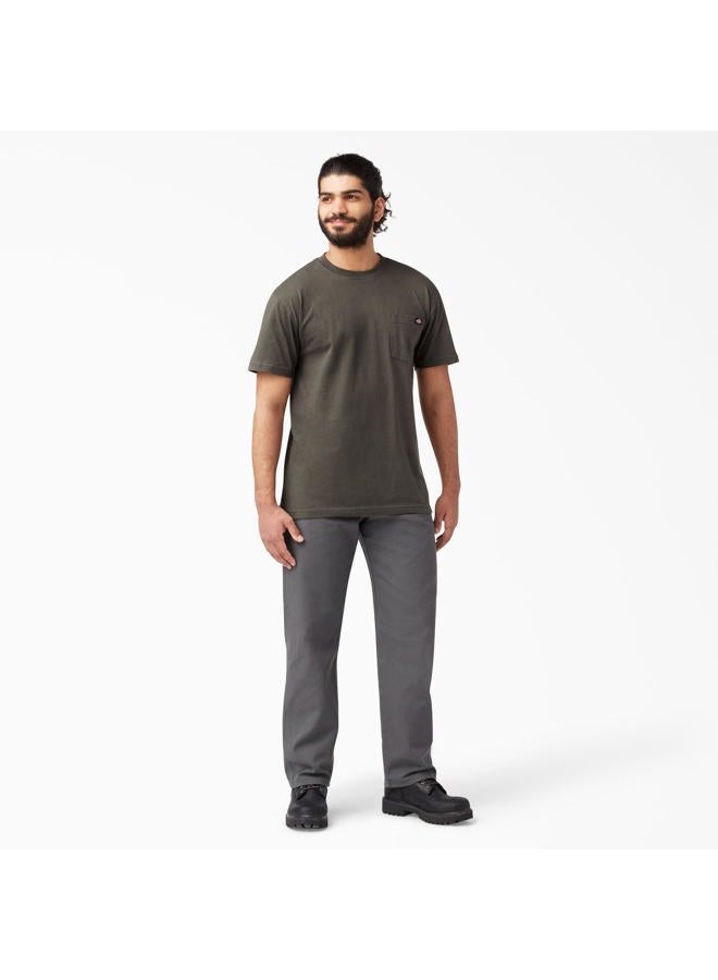 Dickies Men's Heavyweight Crew Neck Short Sleeve Tee, Black Olive, L - Image 3