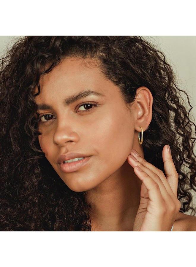 Adramata Clip On Hoop Earrings for Women Non Pierced Ears,Gold Clip On Earrings Non Piercing Big Stainless Steel Fake Hoops Lightweight 30-60mm, 30mm, 40mm, 50mm, 60mm, Stainless Steel, No Gemstone - Image 3