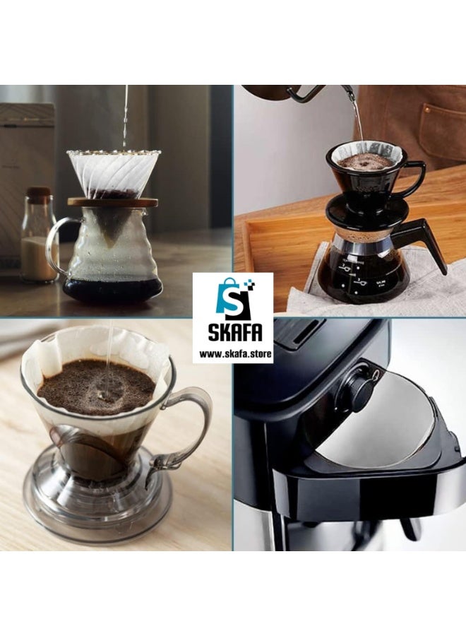 SKAFA 100pcs | Coffee Filters | V60 Cone Paper Filter | Natural Disposable Coffee Filters | Compatible with V60 Dripper and No.1/2 Size Pour Over fit to all drippers. (White, 1-2 Cups) - Image 5