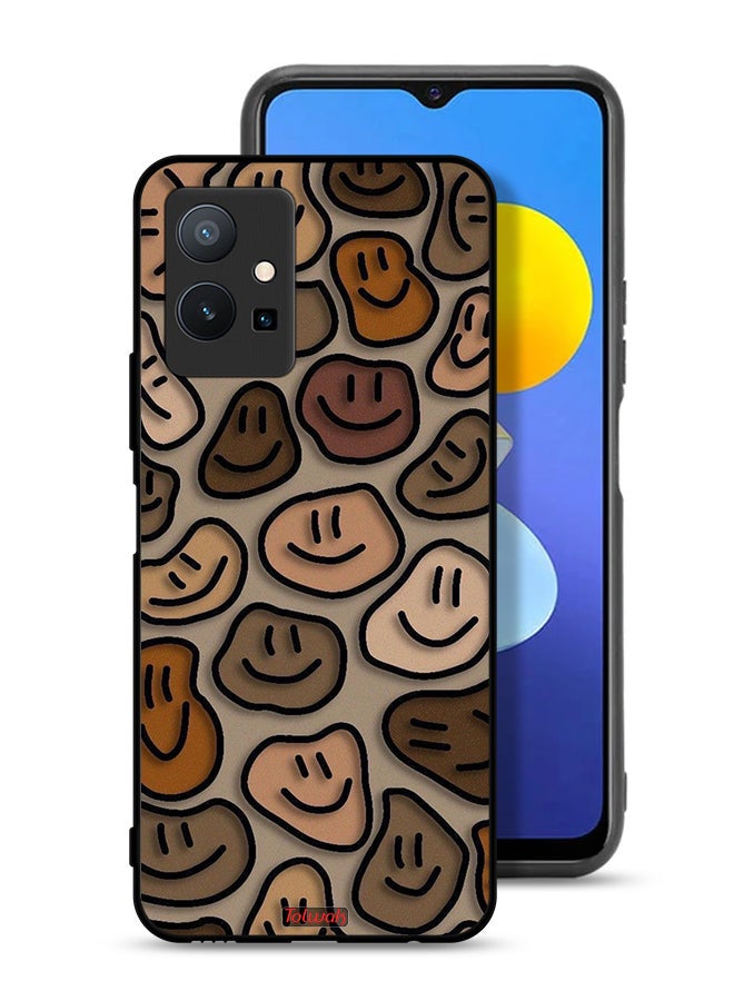 Tolwak Vivo T1 5G Protective Case Cover Smiley Faces Art - Image 1