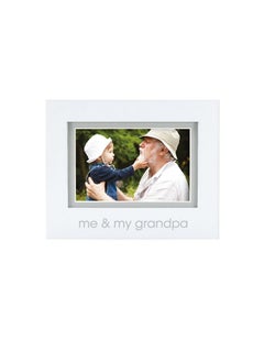 pearhead Me And My Grandpa Sentiment Baby Picture Frame, Baby Keepsake Photo Frame, Gender-Neutral Baby Nursery Décor, Grandparents Gift, White  - Image 1