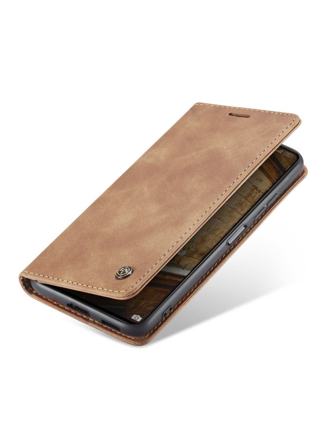 CaseMe CaseMe Xiaomi Mi 11/11T Pro Case Wallet, for Xiaomi Mi 11/11T Pro Wallet Case Book Folding Flip Folio Case with Magnetic Kickstand Card Slots Protective Cover - Brown  - Image 4