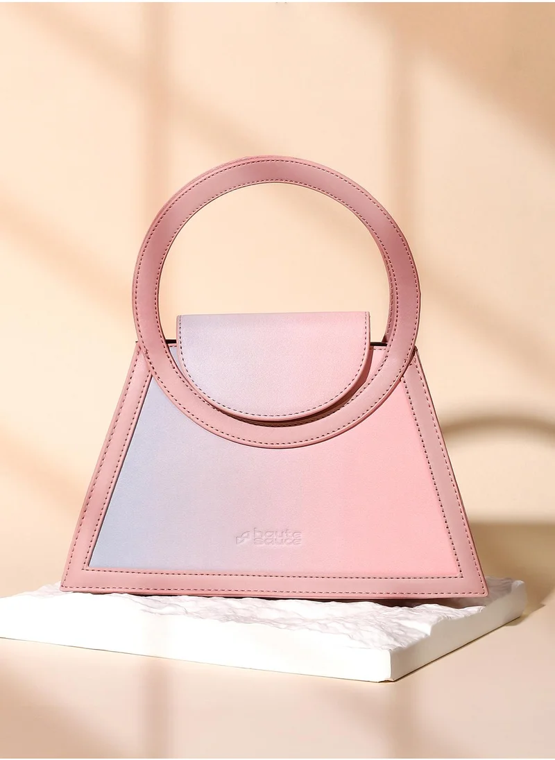 Haute Sauce Haute Sauce Women's The Aureola Hand Bag For Casual Wear | Rouge Pink Colour | One-Size| Zipper Closure | Vegan Leather Material | Travel Accessory | Hand Bag For Woman & Girls