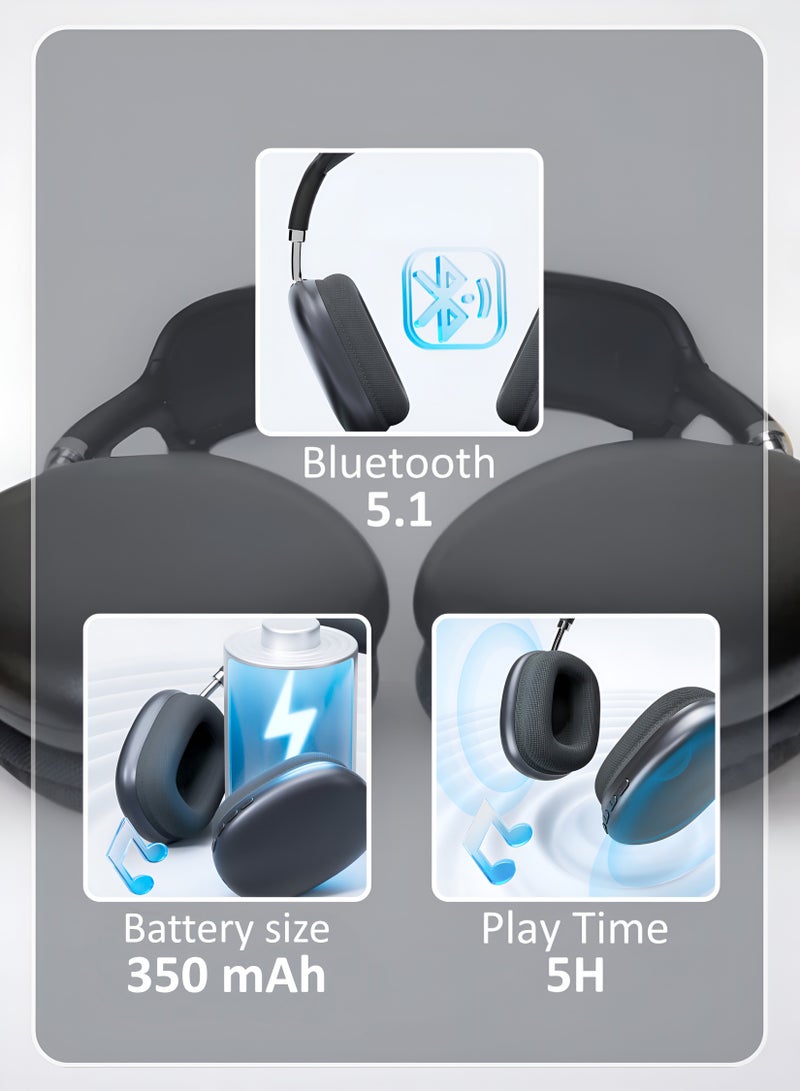 بي إس إن إل سماعة رأس بلوتوث تغطي الأذن بي 9 - اسود - Image 3