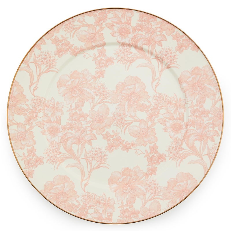mackenzie childs MACKENZIE-CHILDS Enamel Serving Platter, Decorative Serving Platter for Food, 16 Inches, Rosy English Garden - Image 1