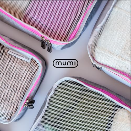 MUMI مكعبات التعبئة MUMI - مجموعة ضغط مكونة من 5 قطع للسفر، منظمات الأمتعة للحقائب، حقائب اليد، حقائب الظهر، وحقائب الدوفل - أساسيات السفر الموفرة للمساحة - زرقاء - Image 3