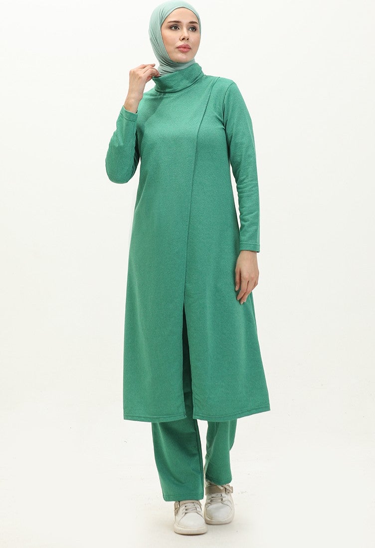 Sefa Merve Turtleneck Tracksuit 3043-08 Green  - Image 2