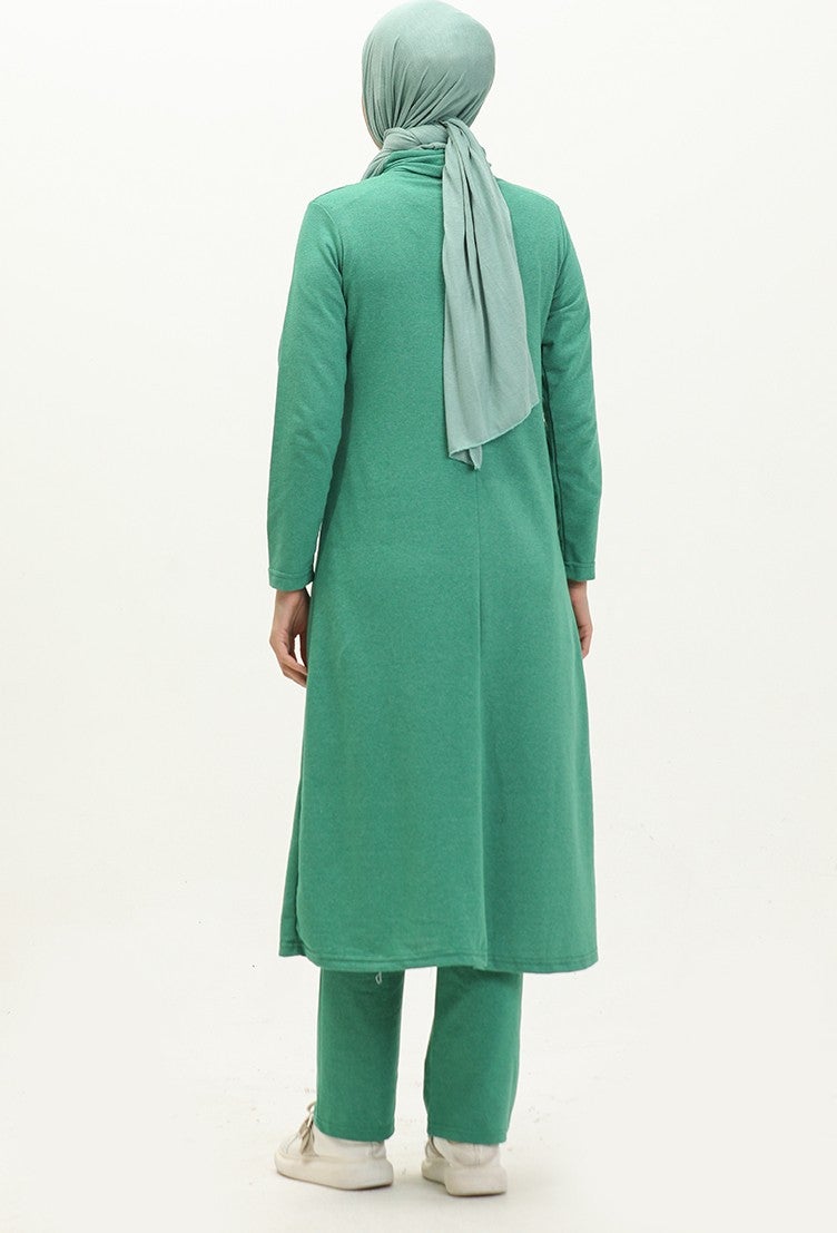Sefa Merve Turtleneck Tracksuit 3043-08 Green  - Image 5
