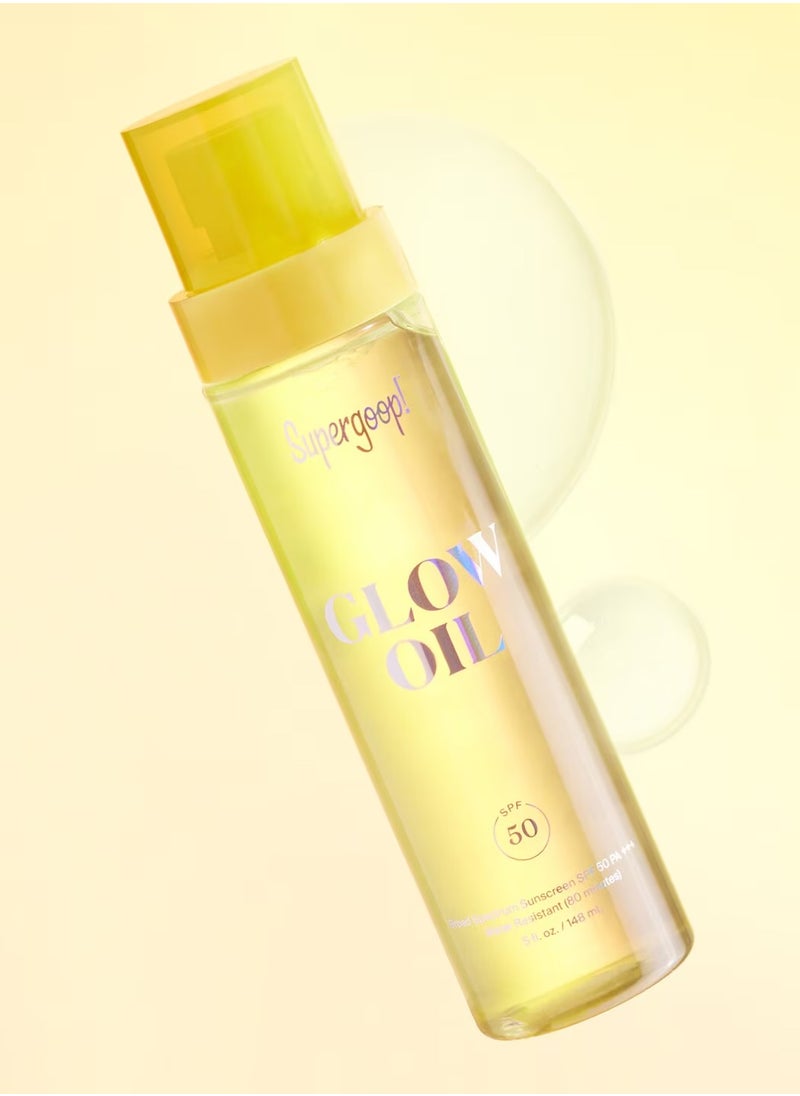 سوبرجوب - جلو أويل بمعامل حماية من الشمس SPF 50  زيت فيتامين E مرطب للجسم وامن على الشعاب   فائق الترطيب وغير دهني للجسم، 148 مل - Image 1
