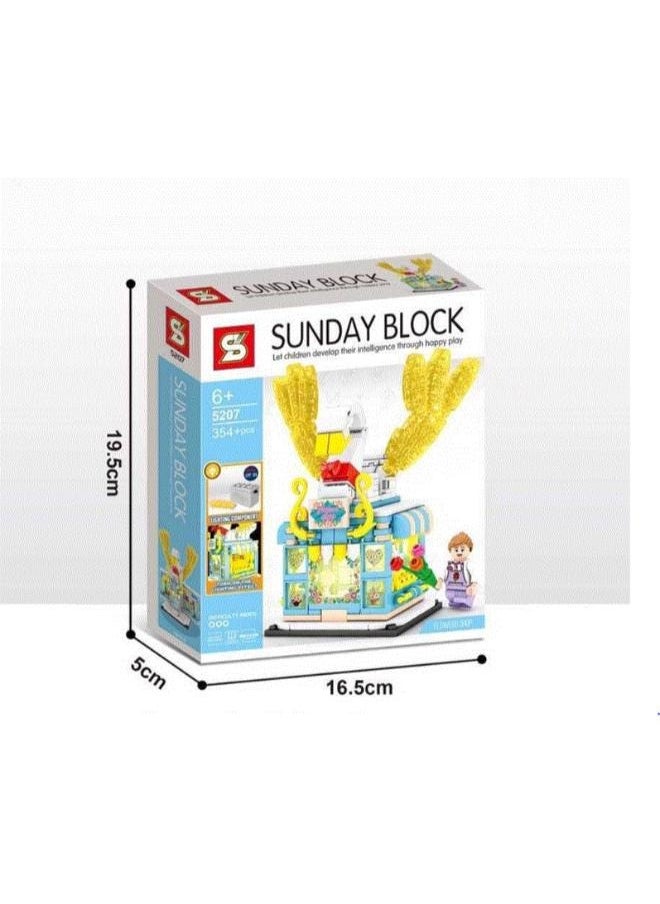 SUNDAY - SUNDAY BLOCK Creative Building Set – 354+ Pieces – DIY Construction Toy for Kids – Ages 6+ – Colorful Shop Design with Figurine – STEM Educational Blocks Kit - Image 1