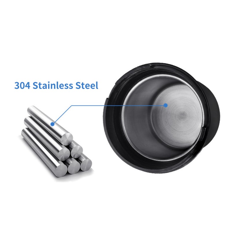 Car Ashtray Holder: 110*77*65mm Black - Smell Proof Lid With Cool Blue LED Light Premium 304 Stainless Steel & ABS Material Detachable Easy To Clean For Car Use - Image 3