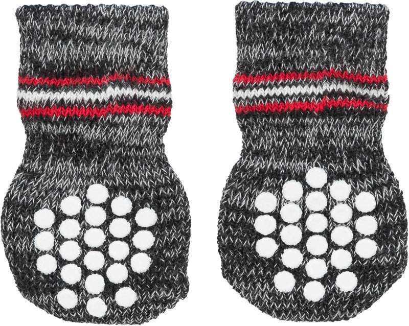 Trixie 19502 Non-Slip Grey Dog Socks, S-M, 1 Pair - Image 2