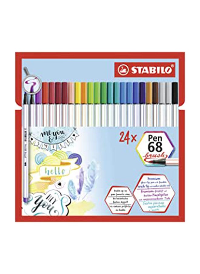 STABILO Stabilo Pen 68 Brush Cardboard Wallet - 24 