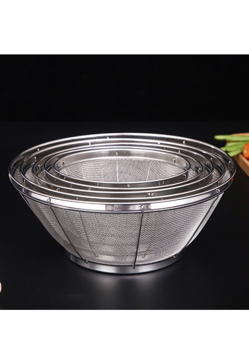 5pcs Kitchen Stainless Steel Fruit Bowl Hollow Modern Countertop Food Storage Basket Strainer for Vegetables Living Room Table Decorative Fruit Holder Creative Home Decor Bread Storage Organizer  - Image 1