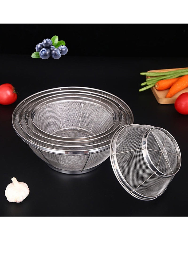 5pcs Kitchen Stainless Steel Fruit Bowl Hollow Modern Countertop Food Storage Basket Strainer for Vegetables Living Room Table Decorative Fruit Holder Creative Home Decor Bread Storage Organizer  - Image 2