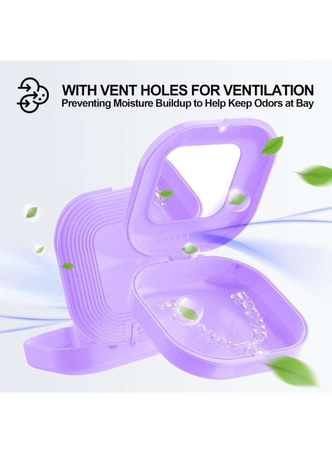 SOLARAE Retainer Case with Mirror and Vent Holes, Cute Retainer Holder Case Compatible with Invisalign - Image 4