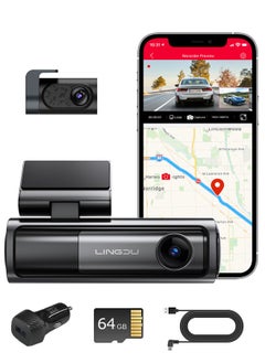 Dash Cam Bluetooth Car Dash Camera 5K Dash Cam Front and Rear Inside with GPS, 5G WiFi, APP and Voice Control, Loop Recording, G-Sensor, Parking Monitor