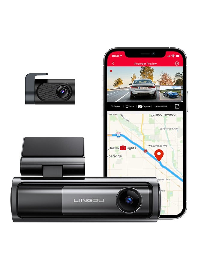 LINGDU - Dash Cam Bluetooth Car Dash Camera 5K Dash Cam Front and Rear Inside with GPS, 5G WiFi, APP and Voice Control, Loop Recording, G-Sensor, Parking Monitor - Image 1