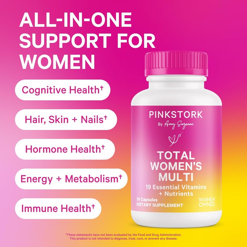 Pink Stork Total Womens Multivitamin  Supports Hair Skin Nails Bone Health  Immune System  Includes B6 B12 Biotin Iron  Zinc  Premium Womens Vitamins  30 Capsules - Image 5