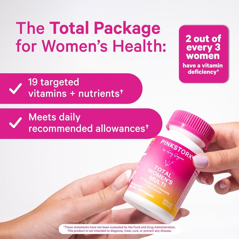 Pink Stork Total Womens Multivitamin  Supports Hair Skin Nails Bone Health  Immune System  Includes B6 B12 Biotin Iron  Zinc  Premium Womens Vitamins  30 Capsules - Image 4