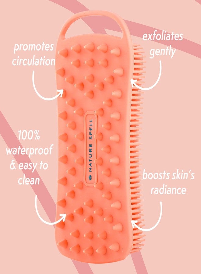 Nature Spell Silicone Body Scrubber, Dual-Sided Exfoliator & Cleansing Brush, Waterproof - Image 2