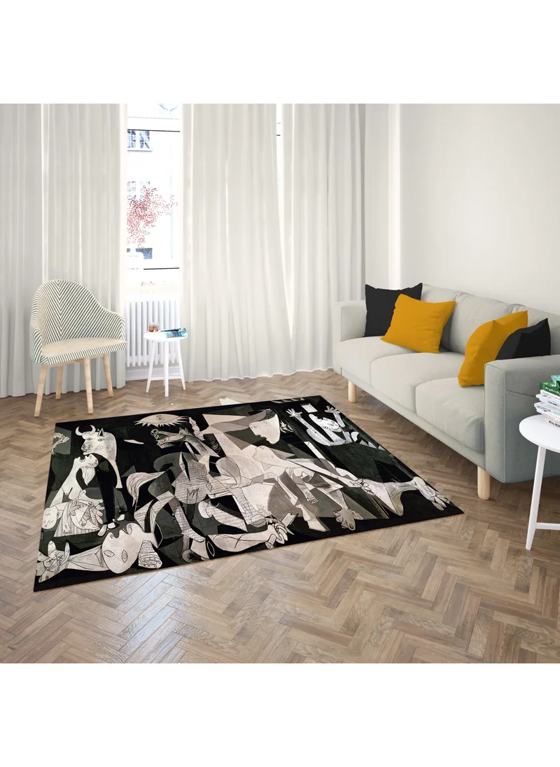 Vagonik Wagonik Pablo Picasso Guernica Carpet Digital Printed Carpet Non-Slip Based Washable Carpet