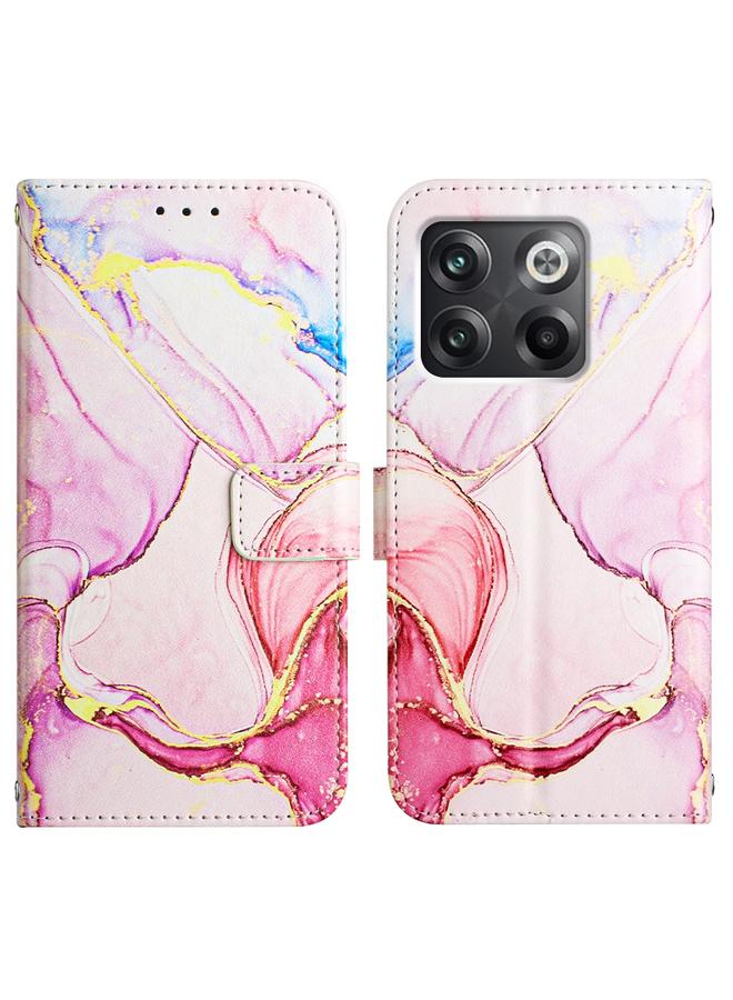 اس-توب جراب لهاتف OnePlus 10T 5G PT003 جراب هاتف جلدي قلاب بنمط رخامي - Image 2