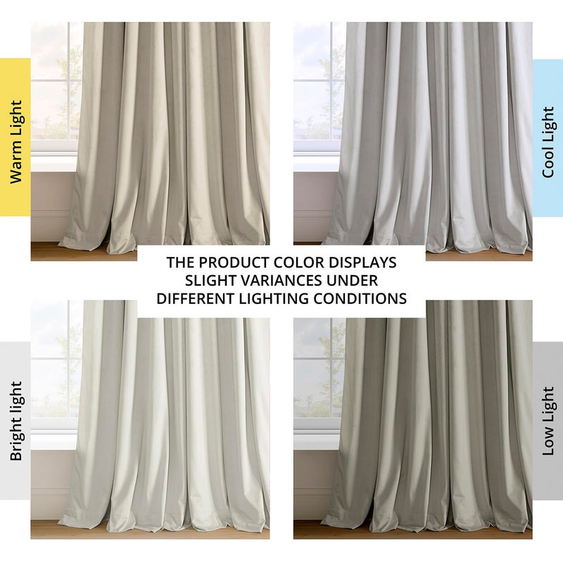 HPD Half Price Drapes Signature Grommet Blackout Velvet Curtains For Living Room 50 X 84 (1 Panel), VPCH-110602-84-GRBO, Porcelain White - Image 2