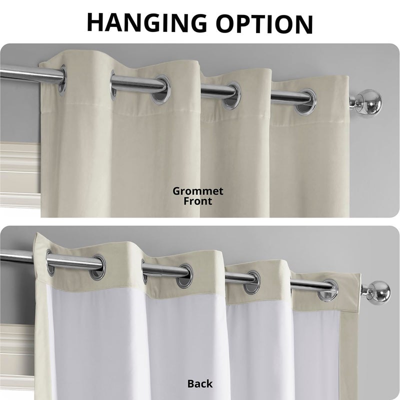 HPD Half Price Drapes Signature Grommet Blackout Velvet Curtains For Living Room 50 X 84 (1 Panel), VPCH-110602-84-GRBO, Porcelain White - Image 5