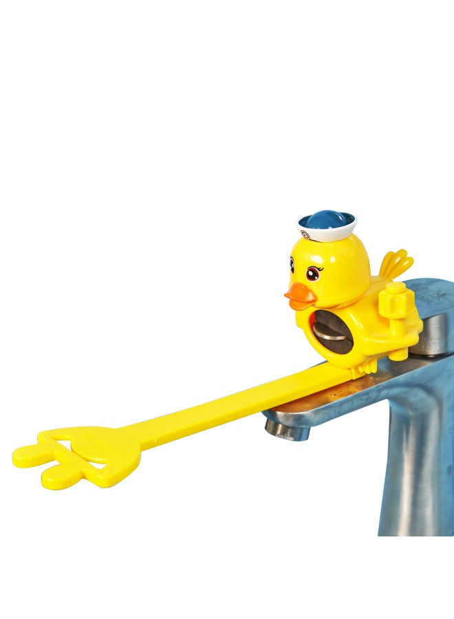 Baochenjia Cute Shape Baby Faucet Extender Splash-proof Children's Washing Gloves Mouth Guide Sink Extension-Specifications:Yellow Bird Extender  - Image 1