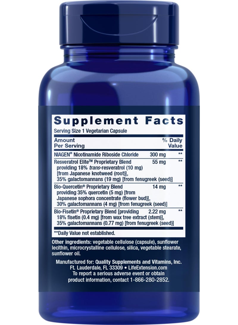 لايف إكستنشن مكمل NAD+ مع الريسفيراترول من Life Extension – مكمل غذائي لدعم العافية اليومية – 90 كبسولة نباتية - Image 2