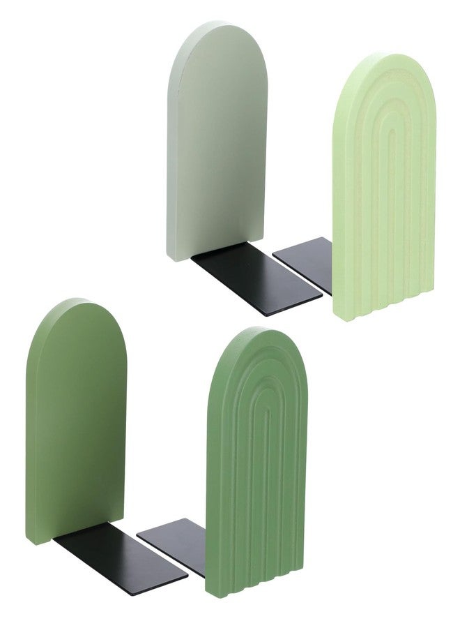 SXoonKing 4Pcs Boho Arch Wooden Rainbow Bookends, Cute Book Ends for Shelves, Non Skid Wood Bookends for Kids, Colorful Book Holder Stand Stoppers for Heavy Books Home Office Back to School Library Kitchen - Image 1