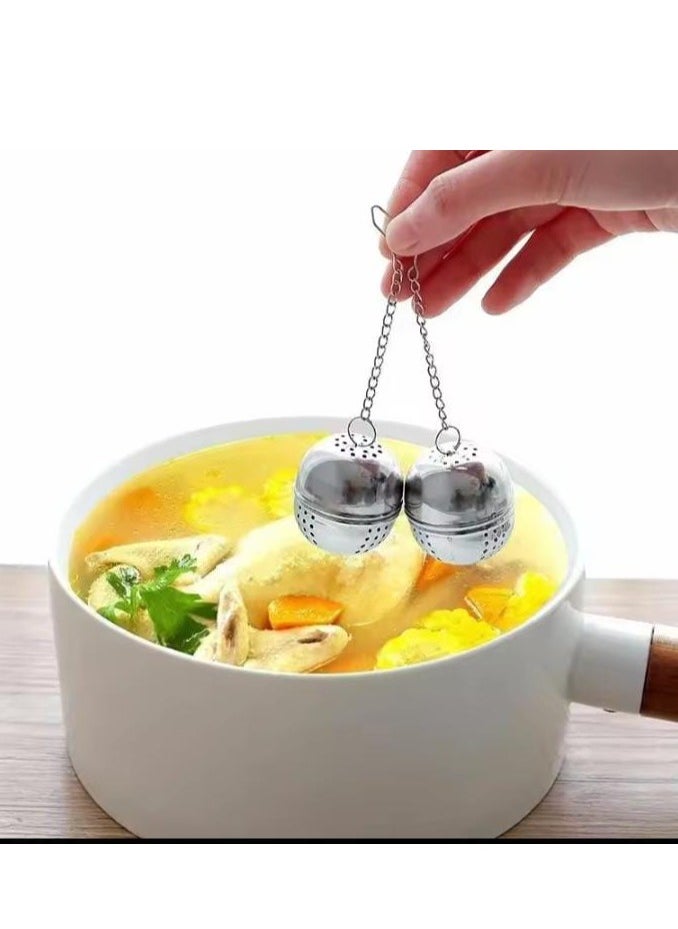 Generic - 4 Pieces Stainless Steel Tea Infuser with Tea Infuser Mesh, Premium Tea Infuser with Extended Chain Hook for Brewing Loose Leaf Tea, Spices and Seasonings - Image 1