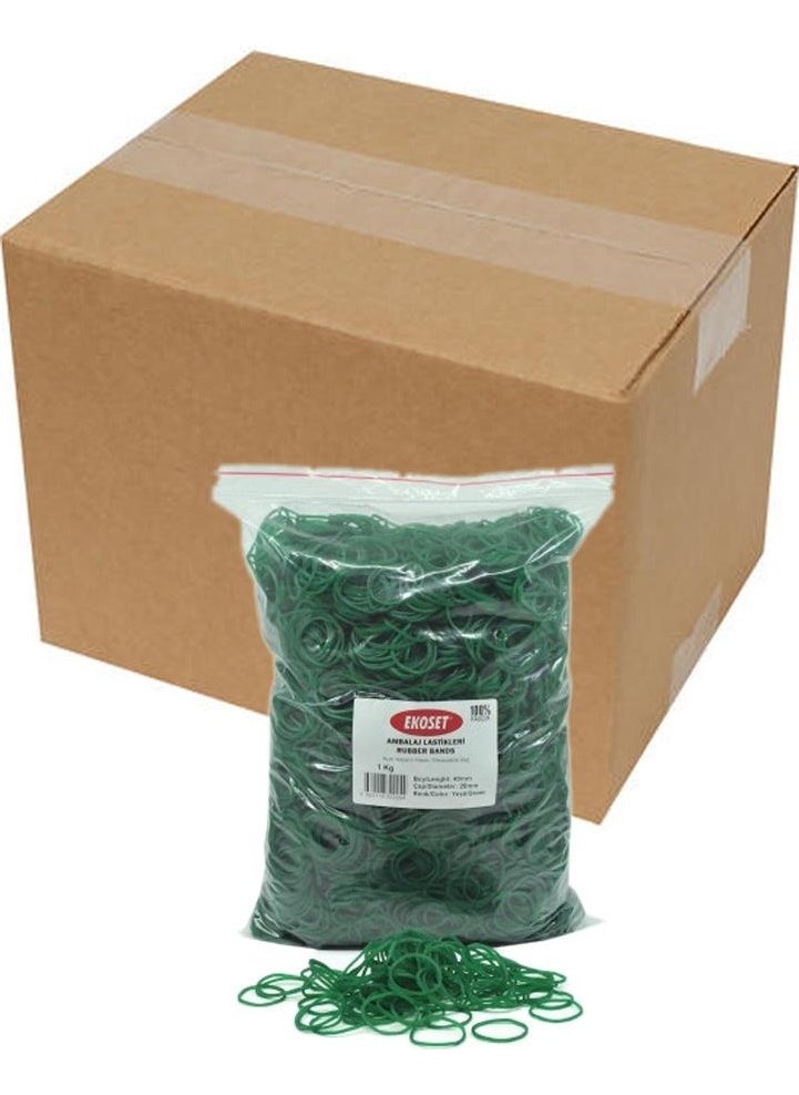 Ekoset 40MM Green Colored Rubber Packaging Rubber 12KG Box  - Image 1